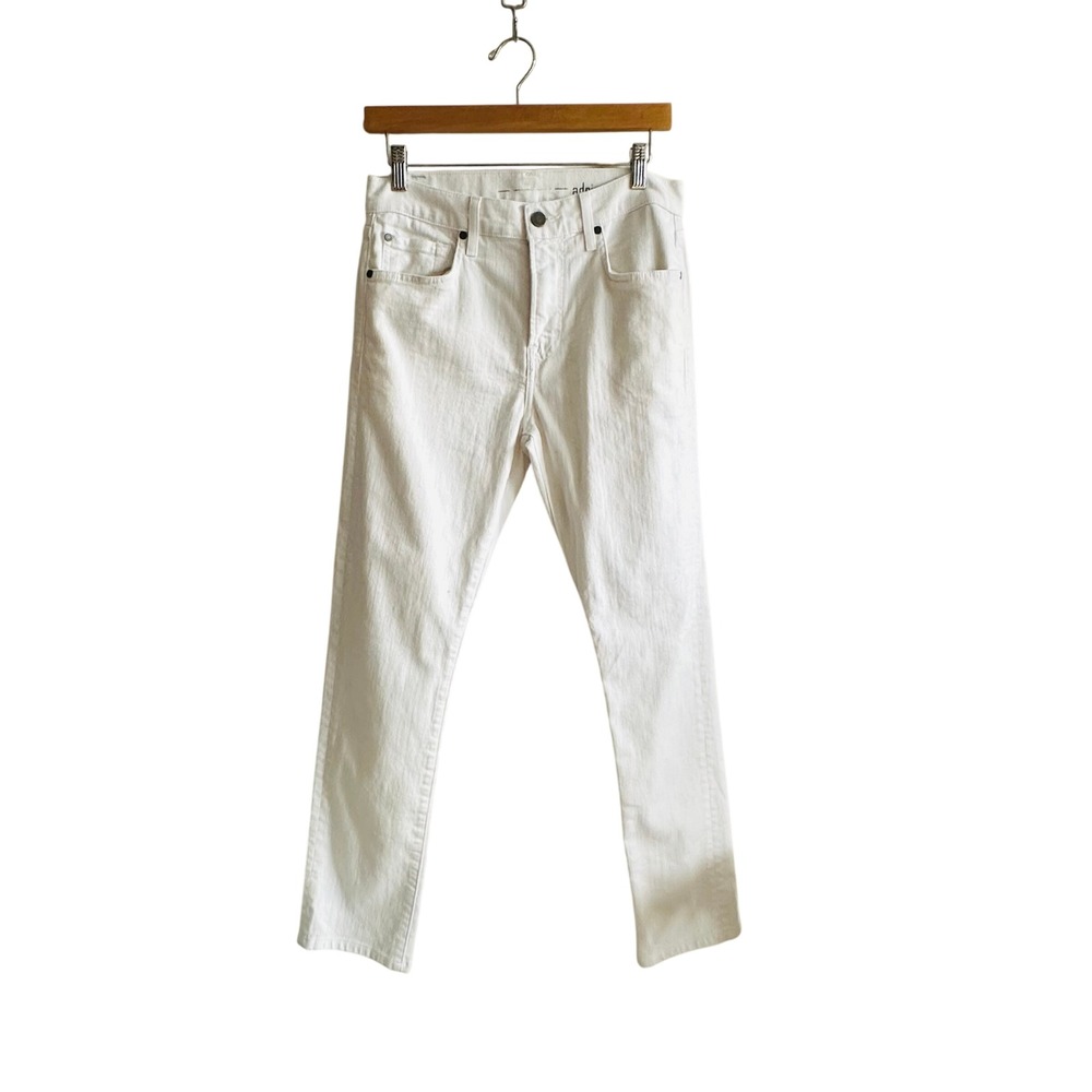 7 For All Mankind White Denim Adrien Jeans Women's Size 30 Premium Straight Leg - Picture 2 of 8